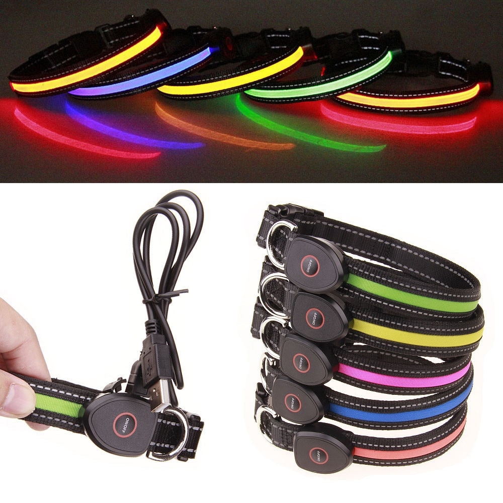 Safety LED Collar-USB LED Light waterproof Flashing Glow Pet Collar