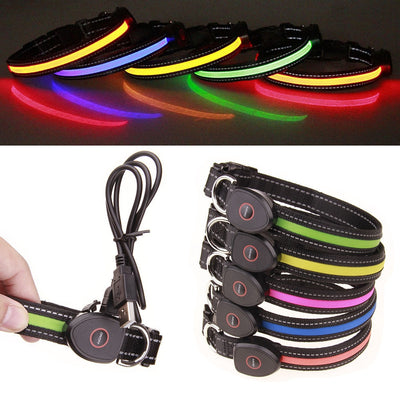 Safety LED Collar-USB LED Light waterproof Flashing Glow Pet Collar